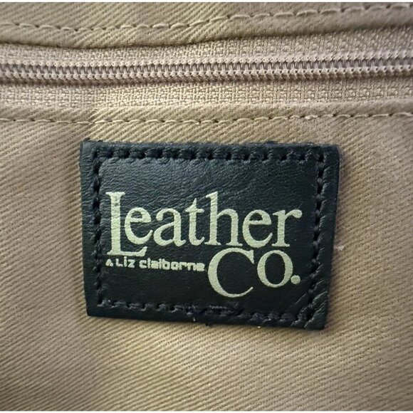 Liz Claiborne Leather Co. Ivory Leather Double Handle Zip Closure Satchel Purse - Picture 11 of 11